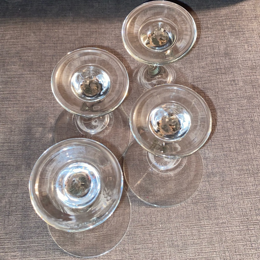 Vintage Set of 4 Libbey Crooked Stem Martini / Cocktail Glasses - Picture 4 of 7